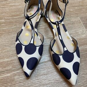 Boden Polka Dot T-Strap Flats